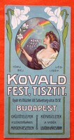 Régi számoló cédula Kovald fest,tisztít Budapest