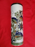 Mexican cylindrical ceramic vase. 