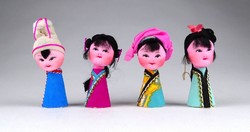 1J573 old small Chinese doll figure 4 pieces
