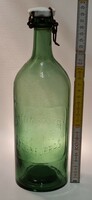 "Pestszenterzsébeti jódos sós gyógyforrás" halványzöld, csatos ásványvizes üveg (2260)