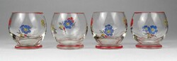 1J343 old painted brandy stamped glass glass 4 pieces