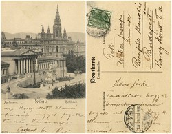 Régi képeslap - Bécs Parlament