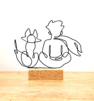 A kis herceg és a róka barátsága - drótból készített kézműves lakberendezési tárgy