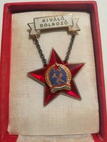 ~1950. 'Excellent worker' enameled metal medal with cancer coat of arms