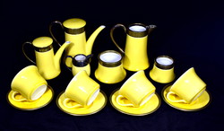 Circa 1930 art deco faience alpaca fitted tea set with accessories!