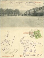Régi képeslap - Piliscsaba tábor Vasúti állomás