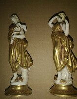 2 damaged original Neapolitan porcelain figurines.