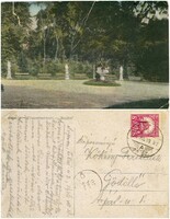 Régi képeslap - Sopron Erzsébet kert 1906