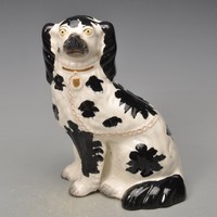 Steffordshire majolika Spaniel kutya, 24 cm, tüneményes.