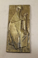 Szignált bronz relief 221
