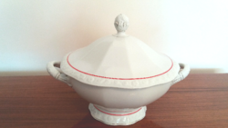 Old Zsolnay porcelain white soup bowl with shield seal éva series