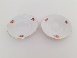 Retro lowland porcelain coffee saucer with flowers 2 pcs