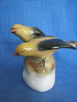 Bodrogkeresztúr ceramic bird pair of yellowbirds