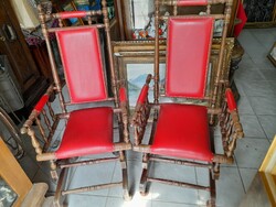 Rare colonial kick rocking chair, pair of chairs.