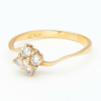 55 os 18K/750 Sárga Arany 0.18Ct Gyémánt Gyürű