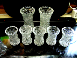 Vintage 2+5 diamond pattern art deco checkered violet vases