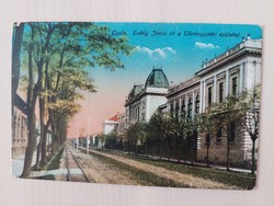 Gyula, Erdély János út a törvényszéki épülettel, 1915, képeslap
