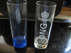 Gyűjtői címeres HUNGÁRIA LONG drink  csőpohár pár