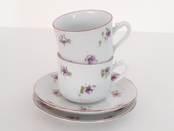Old Victorian porcelain violet mocha cup 2 pcs