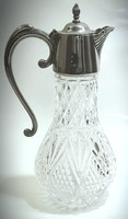 Art Deco Silver-Plated Decanter, Jug, Decanter with Crystal Glass