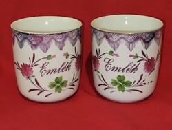 Pair of antique beautiful keepsake cups with inscriptions