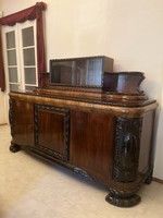 Antique sideboard and dining table with 6 chairs
