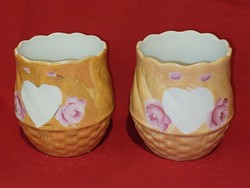 Pair of antique beautiful heart cups