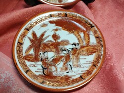 Antique Japanese porcelain saucer, hand painted, 2 pieces