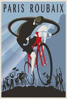 French bicycle bicycle race Paris retro poster reprint