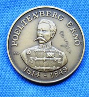 Aradi Vértanúk Poeltenberg Ernő  bronz emlékérem 42,5 mm,1989.Bognár György