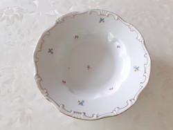 Régi Zsolnay porcelán mélytányér apró virágos barokk tányér 1 db