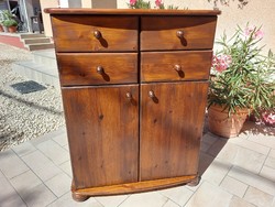 For sale is a claudia pine chest of drawers with 4 drawers, chocolate brown color. Furniture is in good condition