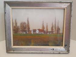 Dobrovits Ferenc : Üde tanya olaj, farost kortárs képcsarnokos festmény