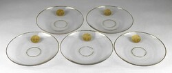 1J725 Gold-plated Bird Glass Plate Set 5 pcs