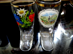 Antique collector's souvenir glass boots