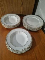 Zsolnay plate set for 6 persons stafir gold pattern