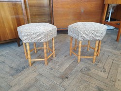 Old retro upholstered small chair seat