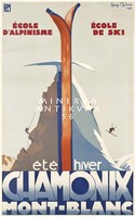Art deco alpinista hegymászás síelés síléc francia hegycsúcs téli sport Vintage/antik plakát reprint