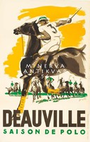 Francia lovaspóló sport játék mérkőzés reklámja 1923 Vintage/antik plakát reprint