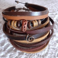 3 leather bracelets
