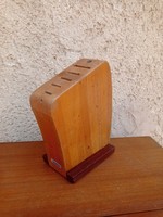 Old, beautifully crafted wooden knife holder