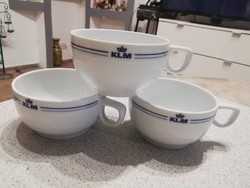 Klm airline Hutschenreuther porcelain coffee cup 3 pcs