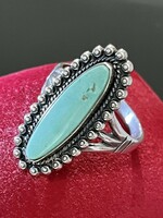 Antik, ezüst gyűrű, valódi, természetes Türkiz kővel