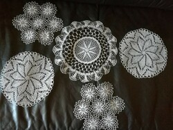 5 pcs of fine handmade lace tablecloths, showcase tablecloths