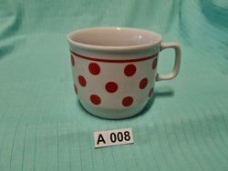 A008 zsolnay red polka dot mug
