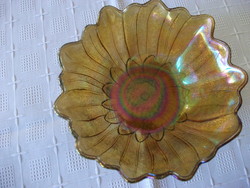 Carnival glass bowl iridescent flower goblet shape