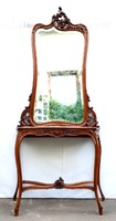 Baroque antique console table with mirror