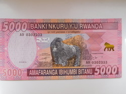 Ruanda 5000 francs 2014 UNC A Legnagyobb címlet!