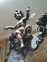 Dúsan faragott angyal szobros antik barokk rokokó pohárszék tálaló etager