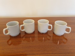 Old Zsolnay porcelain retro white coffee cup 4 pcs